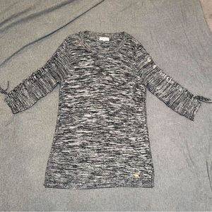 Calvin Klein Knit Mini Dress Black & White 3/4 sleeve Size Medium